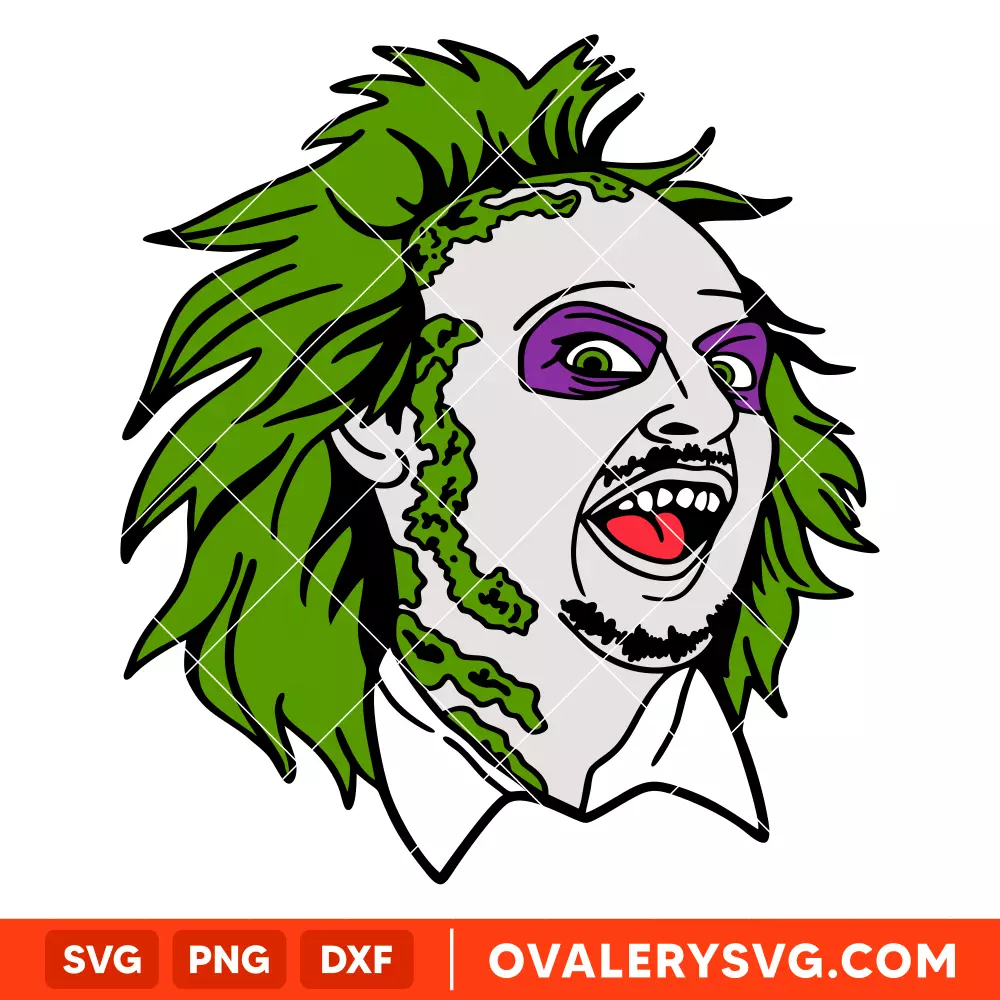 Beetlejuice Face SVG, Trick Or Treat SVG, Halloween SVG, Spooky Season SVG, Cricut, Silhouette SVG PNG Cut File
