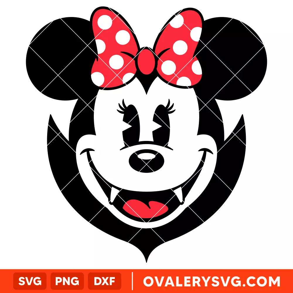 Halloween Vampire Minnie SVG, Disney SVG | Instant Download SVG PNG Cut File for Cricut & Silhouette