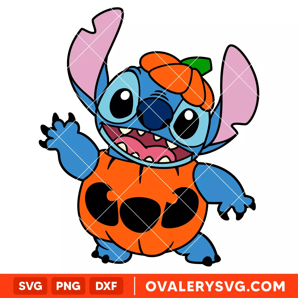 Halloween Pumpkin Stitch SVG, Disney SVG | Instant Download SVG PNG Cut File for Cricut & Silhouette