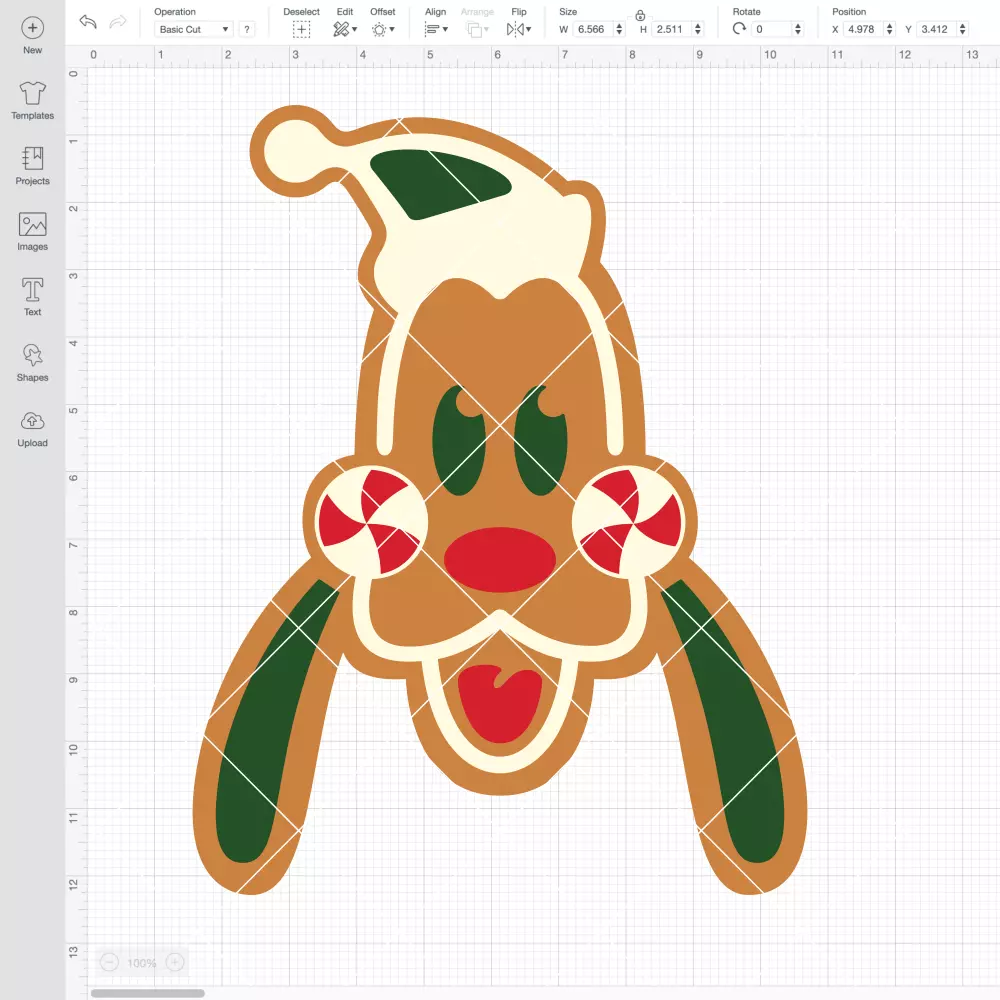 Pluto Gingerbread Head SVG, Christmas SVG, Disney SVG | Instant Download SVG PNG Cut File for Cricut & Silhouette - Image 2