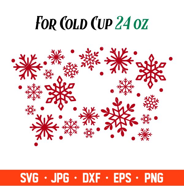 Christmas Lights 24oz Cold Cup Tumbler Wrap SVG