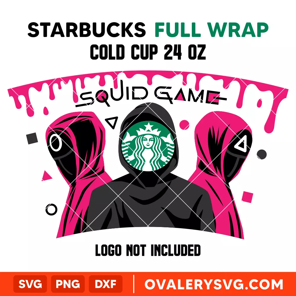 Squid Game Full Wrap SVG, Starbucks SVG, Cold Cup SVG, Cricut, Silhouette SVG PNG Cut File