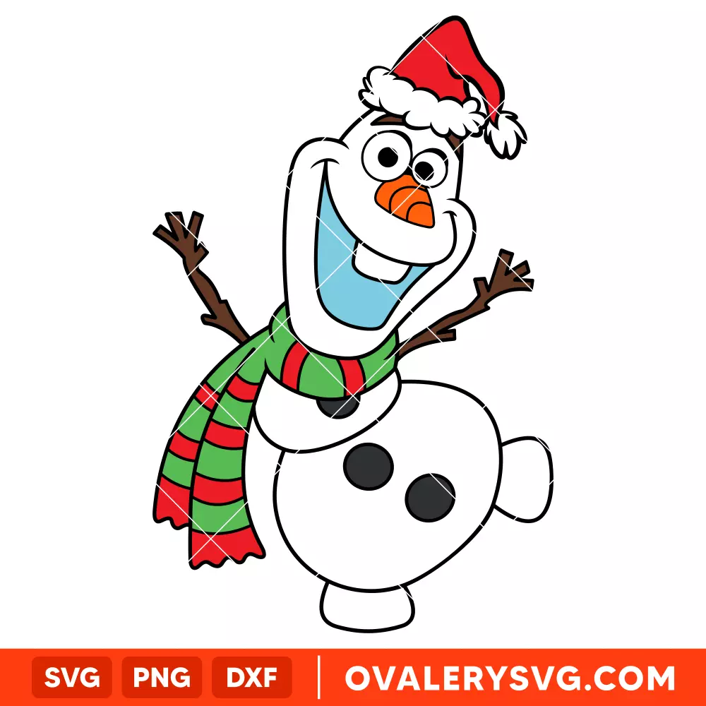 Christmas Olaf Snowman SVG, Disney SVG | Instant Download SVG PNG Cut File for Cricut & Silhouette