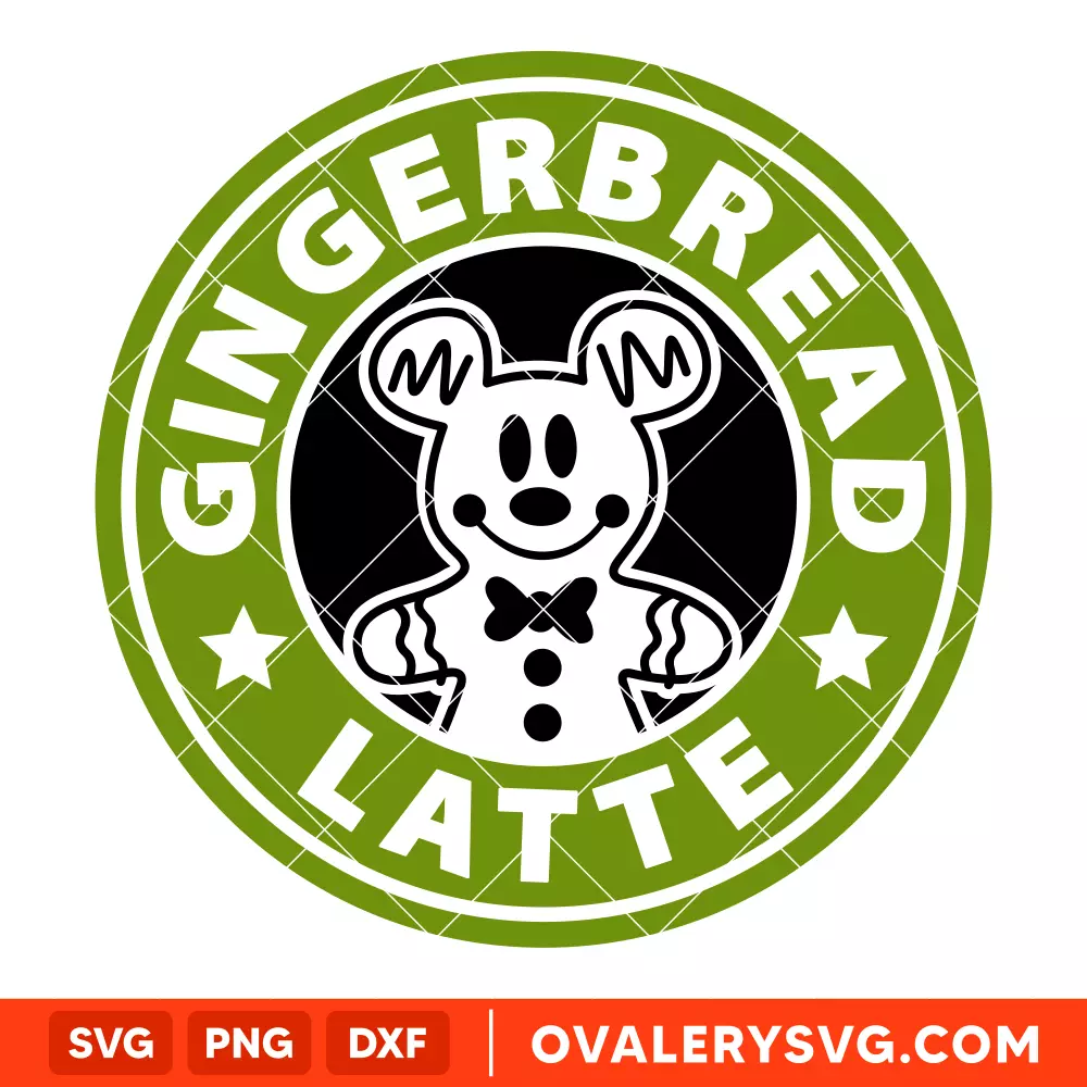 Gingerbread Latte Mickey Mouse Svg, Starbucks Svg, Cold Cup Svg, Cricut, Silhouette Vector Cut File