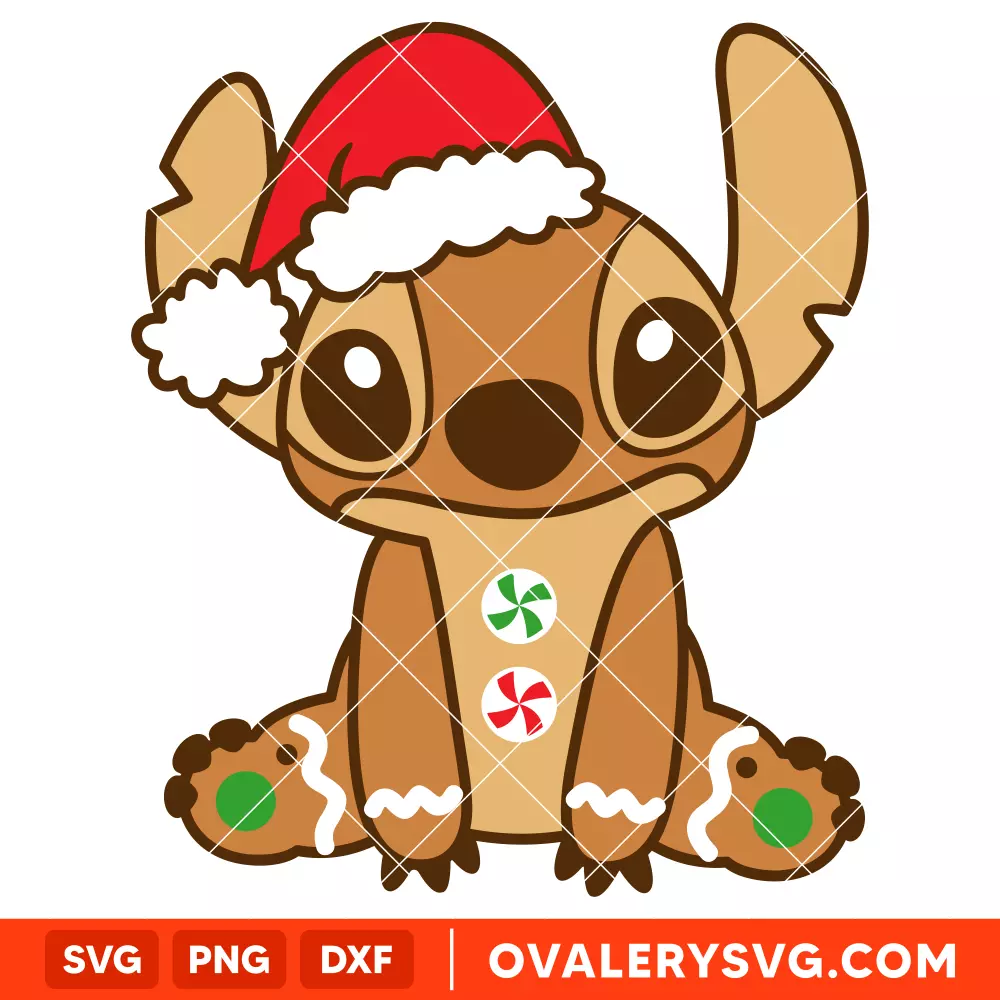 Gingerbread Stitch SVG, Christmas SVG, Disney SVG | Instant Download SVG PNG Cut File for Cricut & Silhouette