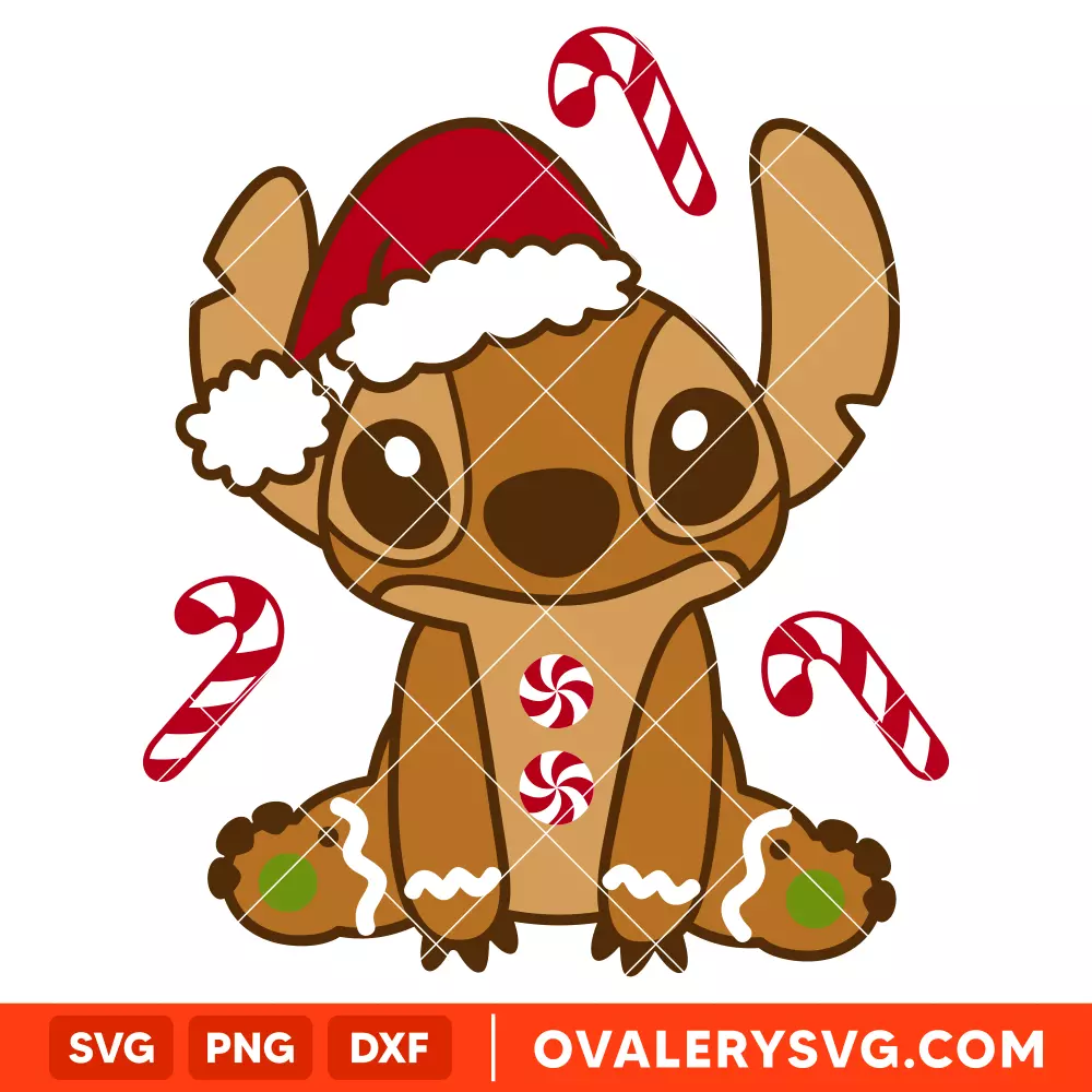Gingerbread Stitch Svg, Christmas Svg, Disney Svg, Cricut, Silhouette Vector Cut File