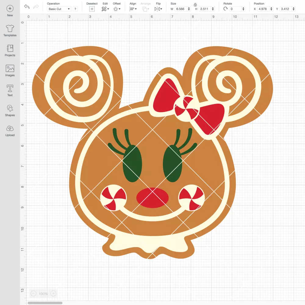 Minnie Gingerbread Head SVG, Christmas SVG, Disney SVG | Instant Download SVG PNG Cut File for Cricut & Silhouette - Image 2