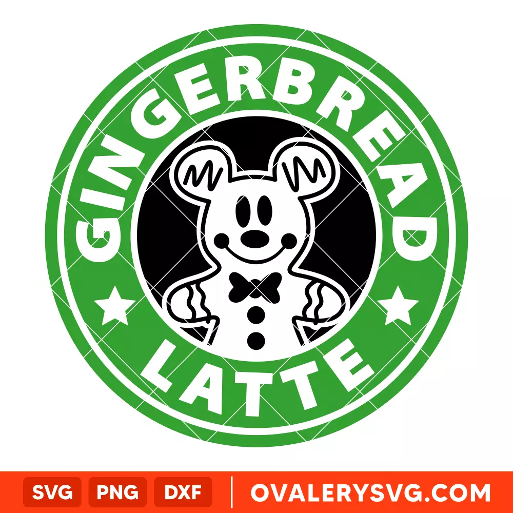 Gingerbread Latte Mickey Mouse SVG, Christmas SVG, Disney SVG | Instant Download SVG PNG Cut File for Cricut & Silhouette