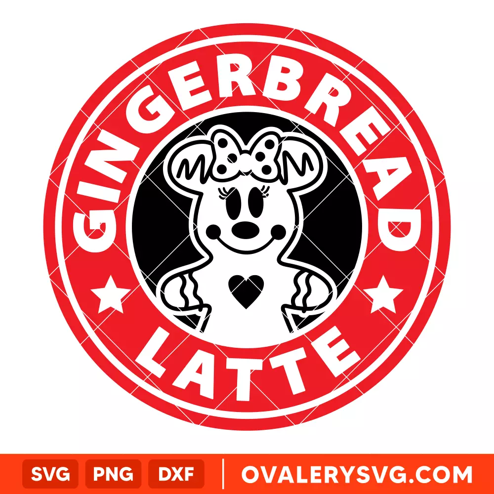 Gingerbread Latte Minnie Mouse SVG, Christmas SVG, Disney SVG | Instant Download SVG PNG Cut File for Cricut & Silhouette