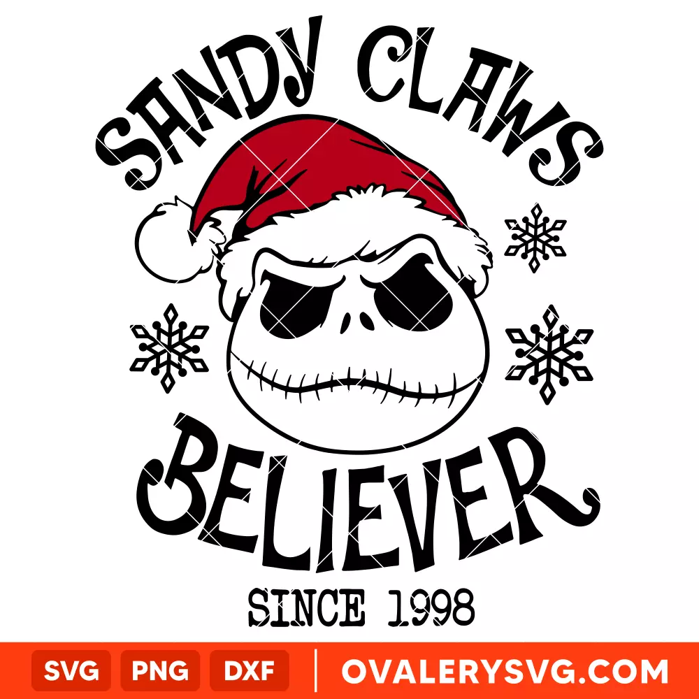 Sandy Claws Believer Svg, Christmas Svg, Santa Claus Svg, Cricut, Silhouette Vector Cut File