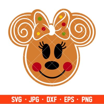 Gingerbread Minnie Head Svg, Free Svg, Daily Freebies Svg, Cricut