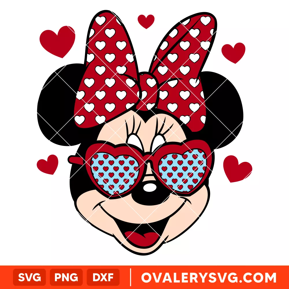 Valentine Minnie Svg, Valentine's Day Svg, Disney Svg, Cricut, Silhouette Vector Cut File