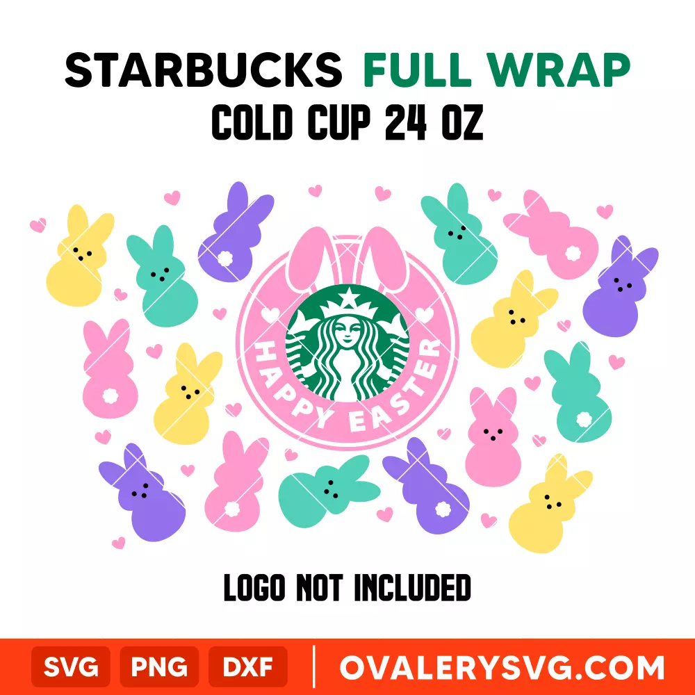 Happy Easter Full Wrap SVG, Starbucks SVG, Cold Cup SVG, Cricut, Silhouette SVG PNG Cut File