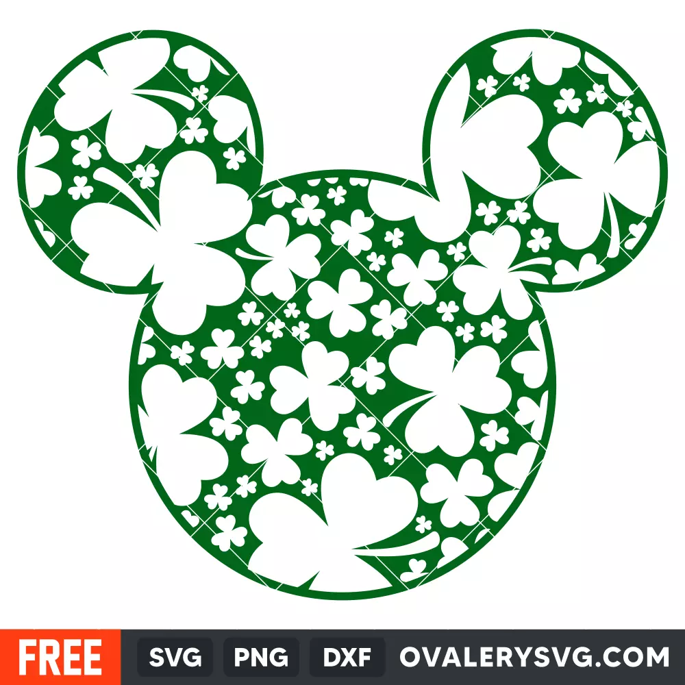 St. Patrick's Day Mickey Svg, Free Svg, Daily Freebies Svg, Cricut, Silhouette Vector Cut File