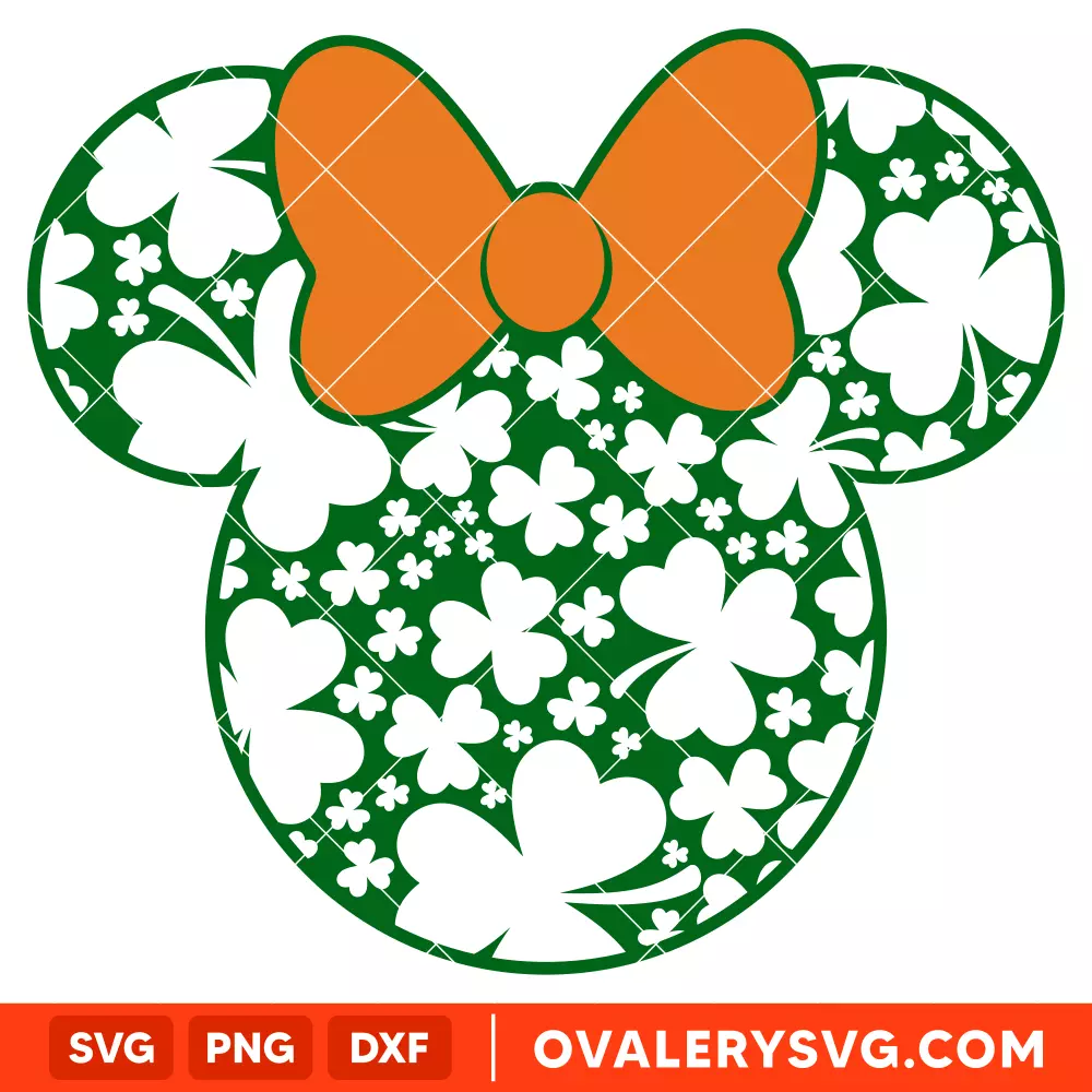 St. Patrick's Day Minnie Mouse SVG, Lucky SVG, Disney SVG, Cricut, Silhouette SVG PNG Cut File
