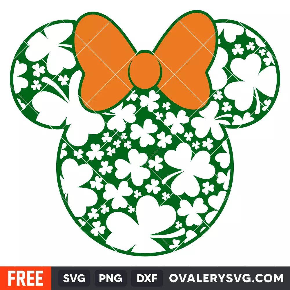 St. Patrick's Day Minnie Mouse Svg, Free Svg, Daily Freebies Svg, Cricut, Silhouette Vector Cut File