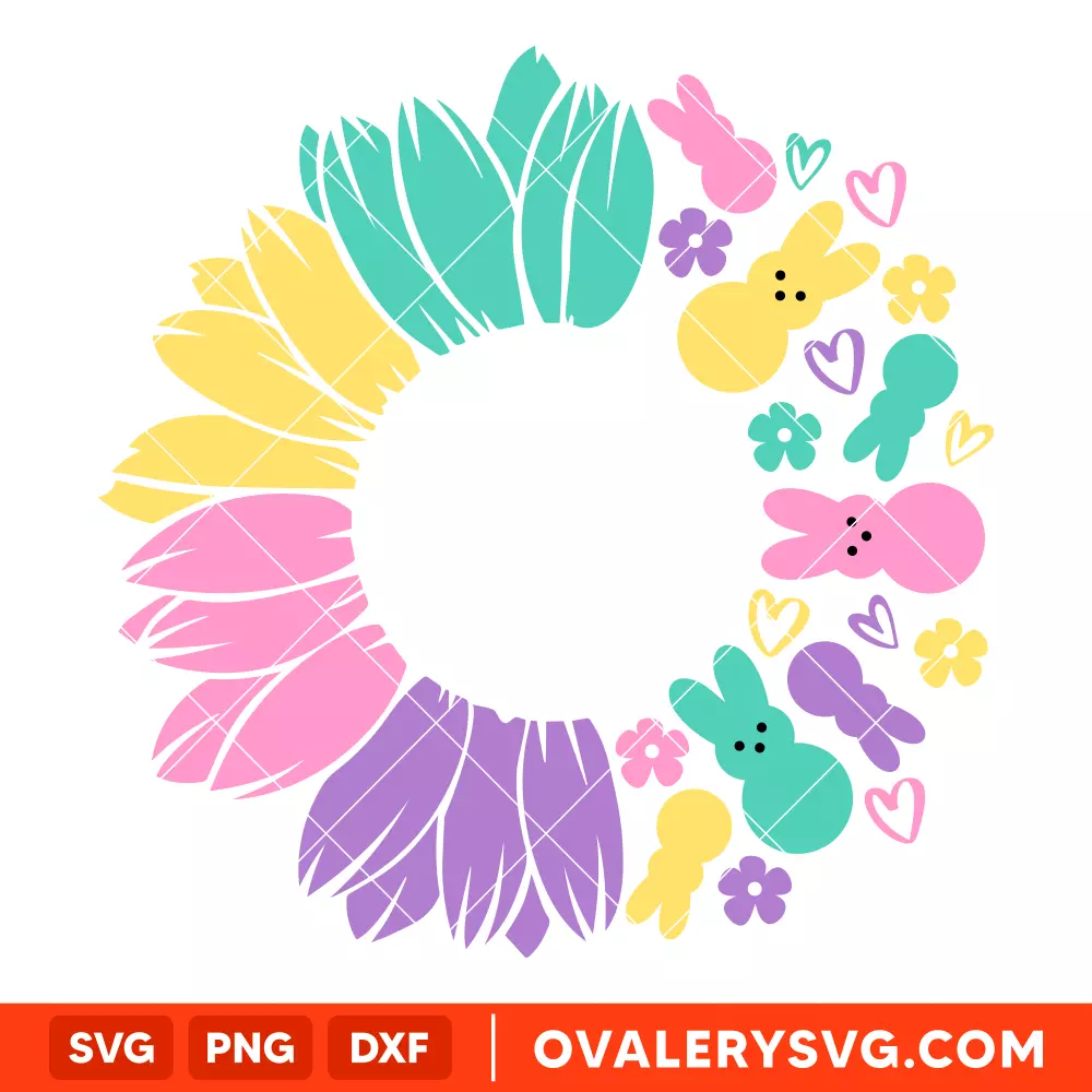 Easter Bunny Sunflower SVG, Easter SVG, Happy Easter SVG, Starbucks SVG, Cricut, Silhouette SVG PNG Cut File