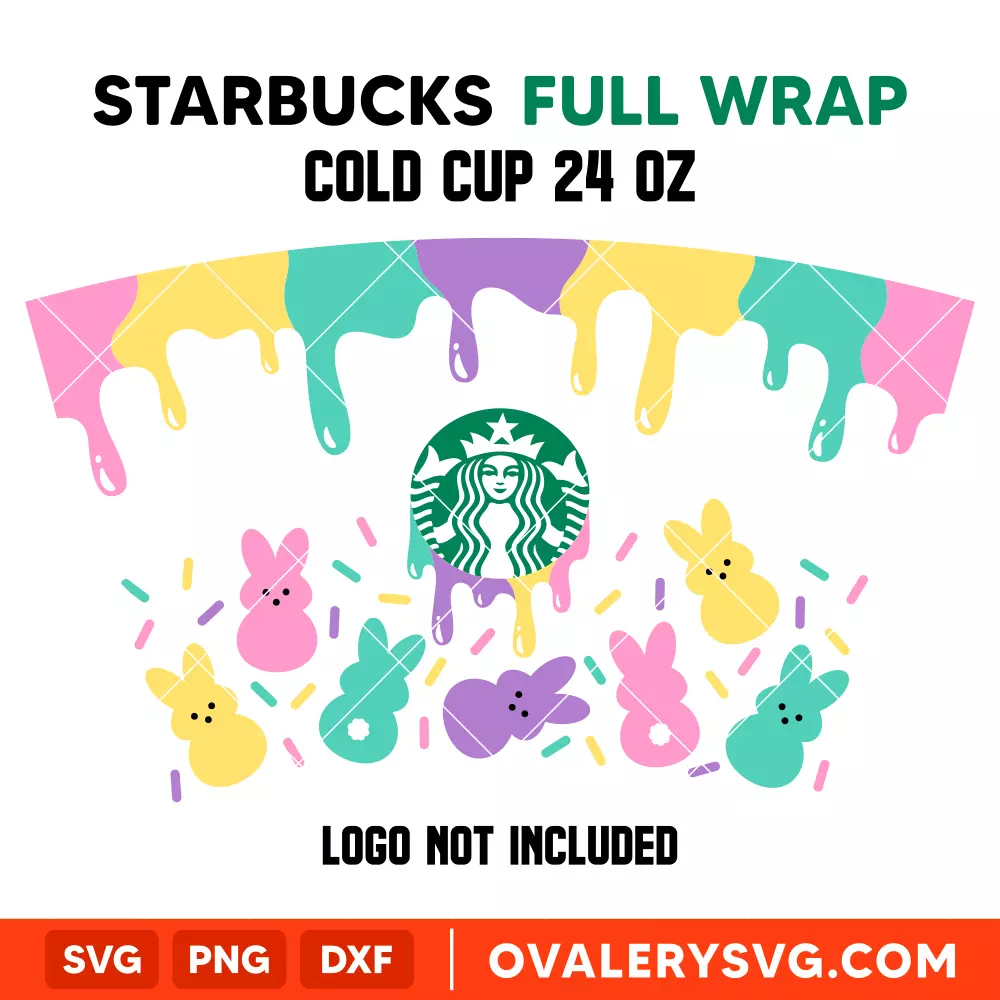 Easter Donut Drip Full Wrap SVG, Starbucks SVG, Cold Cup SVG, Cricut, Silhouette SVG PNG Cut File