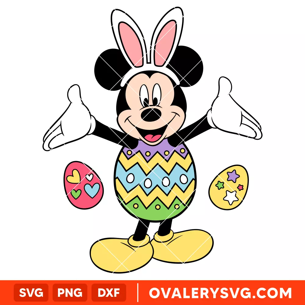 Happy Easter Mickey Mouse Svg, Easter Svg, Disney Svg, Cricut, Silhouette Vector Cut File