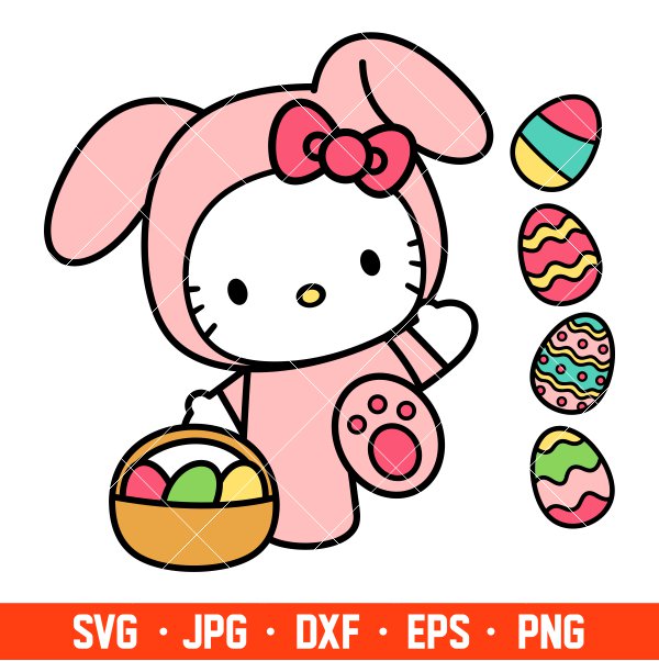 Hello Easter Kitten Svg, Easter Bunny Svg, Happy Easter Svg, Easter Eggs Svg,  Cricut, Silhouette Vector Cut File – Ovalery SVG
