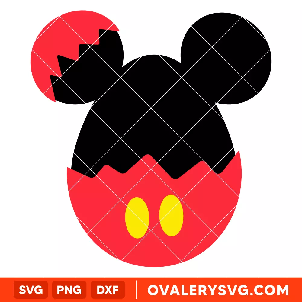 Mickey Easter Egg SVG, Disney SVG | Instant Download SVG PNG Cut File for Cricut & Silhouette