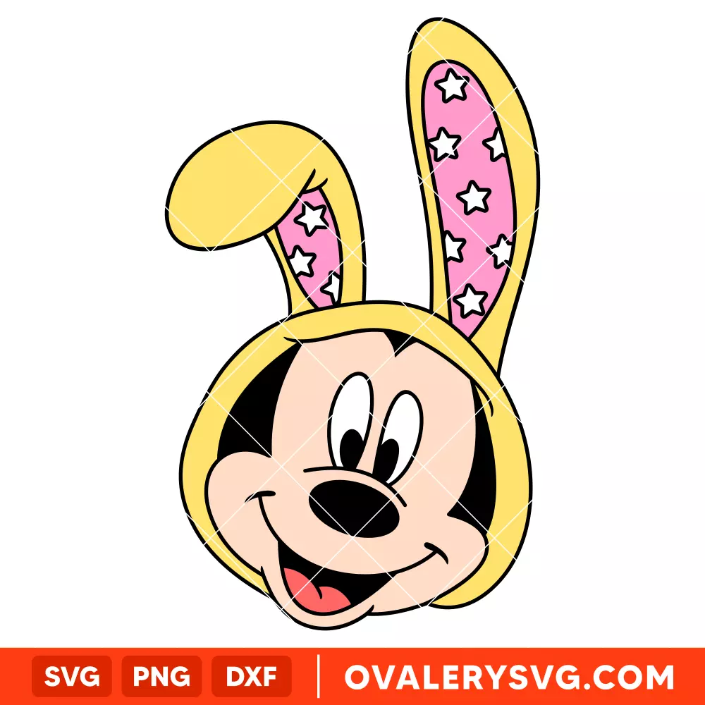 Mickey Mouse Easter Bunny SVG, Disney SVG | Instant Download SVG PNG Cut File for Cricut & Silhouette