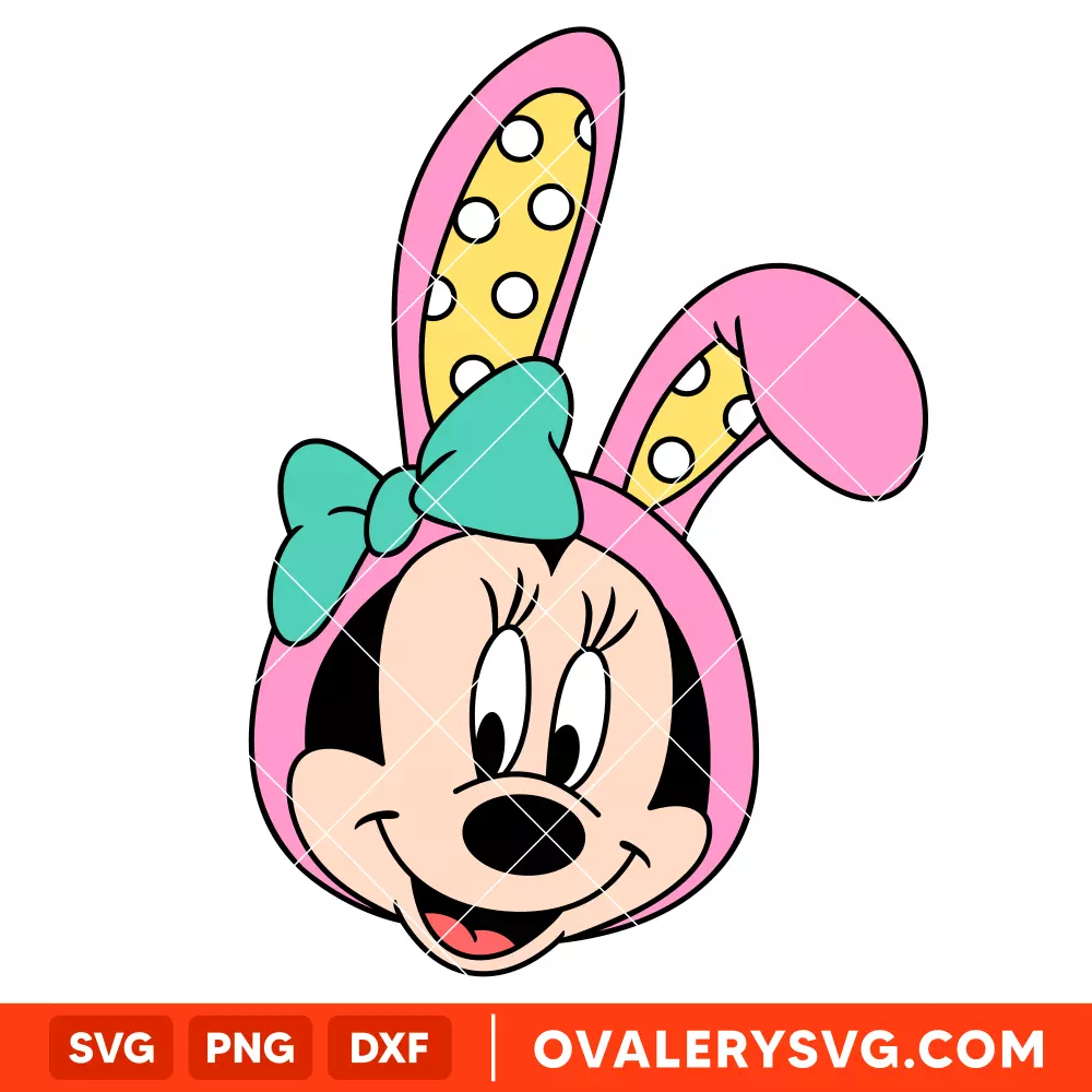 Minnie Mouse Easter Bunny SVG, Disney SVG | Instant Download SVG PNG Cut File for Cricut & Silhouette