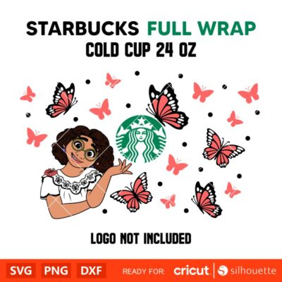 Mirabel Butterfly Full Wrap Svg, Starbucks Svg, Coffee Ring Svg, Cold ...