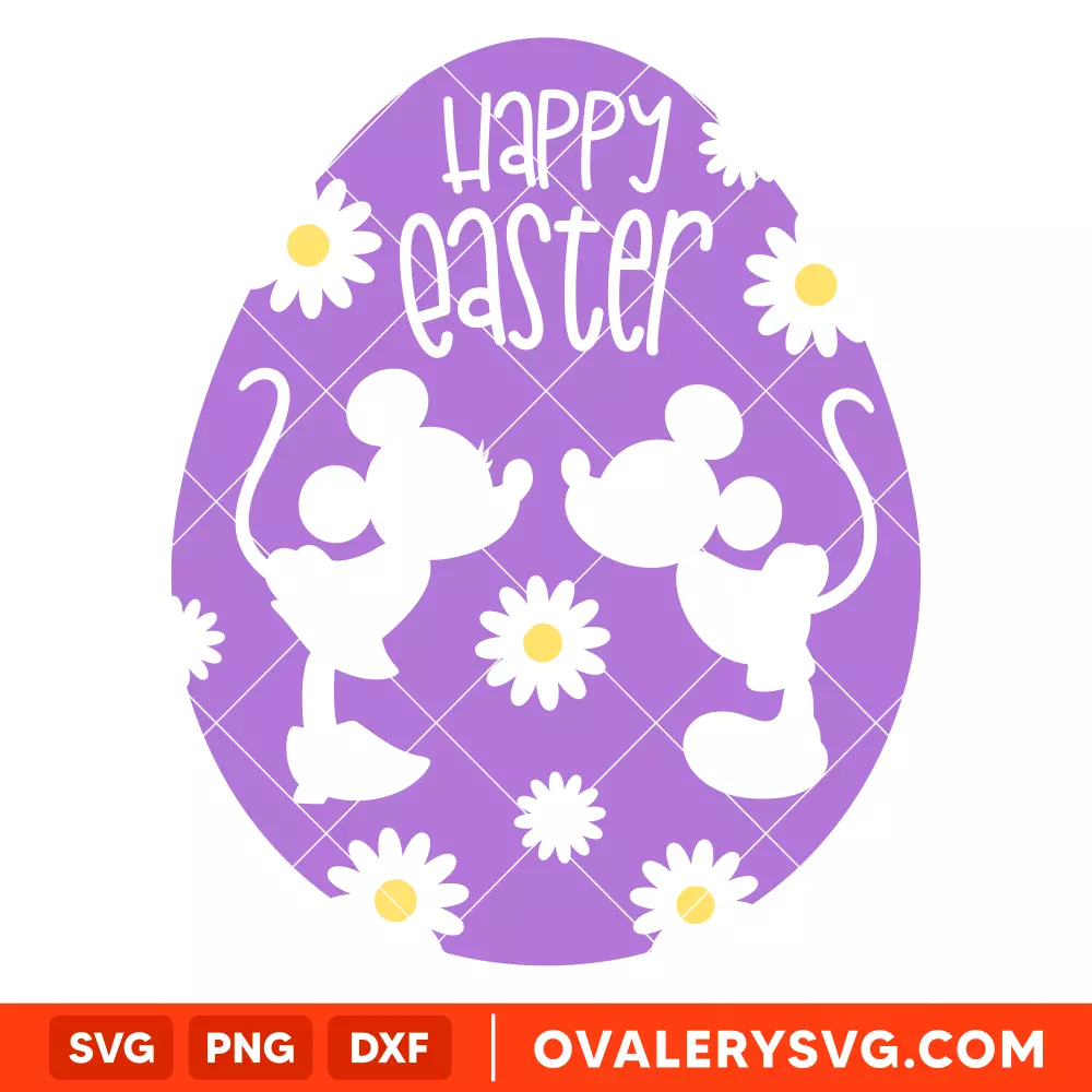 Mickey and Minnie Happy Easter Egg SVG, Disney SVG | Instant Download SVG PNG Cut File for Cricut & Silhouette