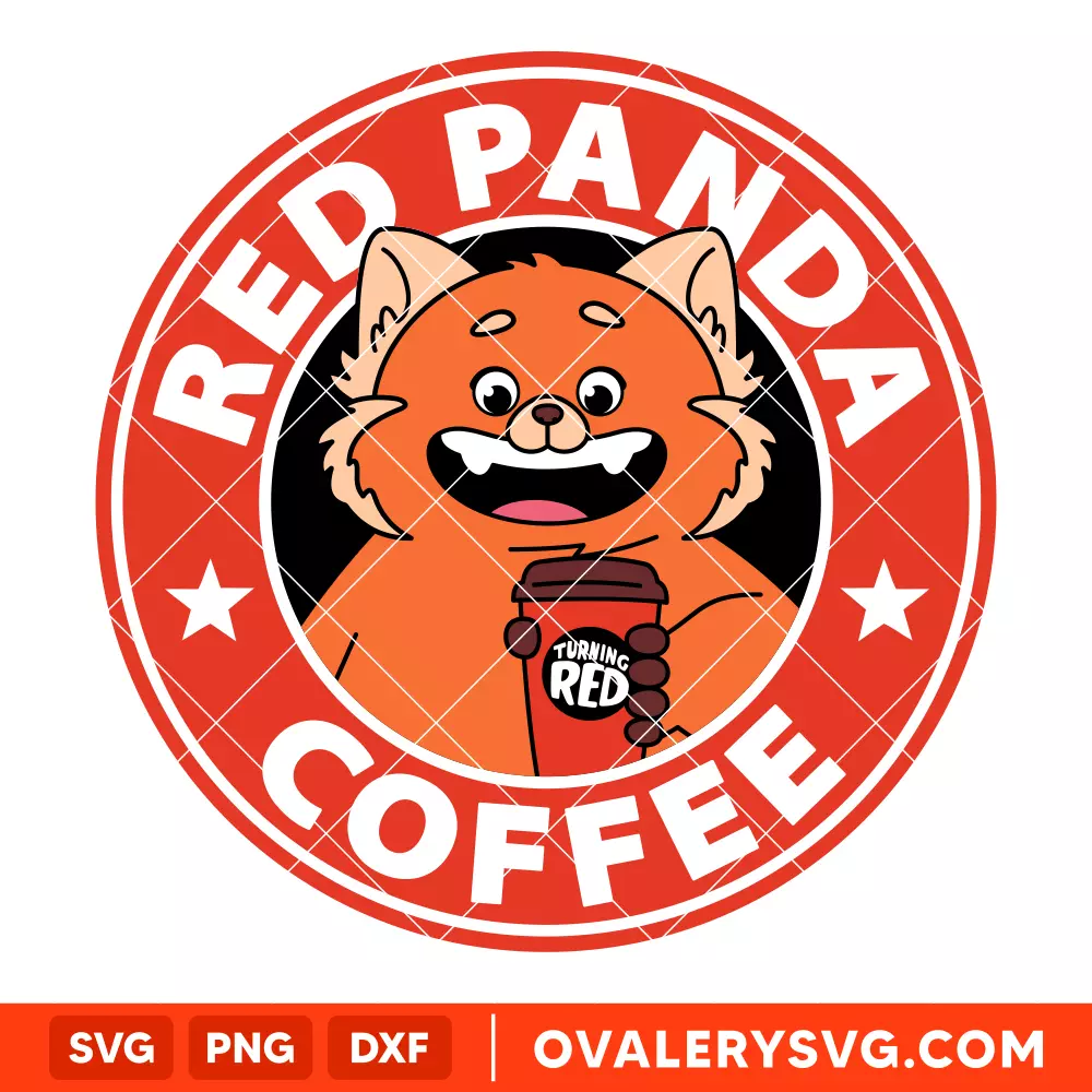 Red Panda Coffee SVG, Turning Red SVG, Starbucks SVG, Cold Cup SVG, Cricut, Silhouette SVG PNG Cut File