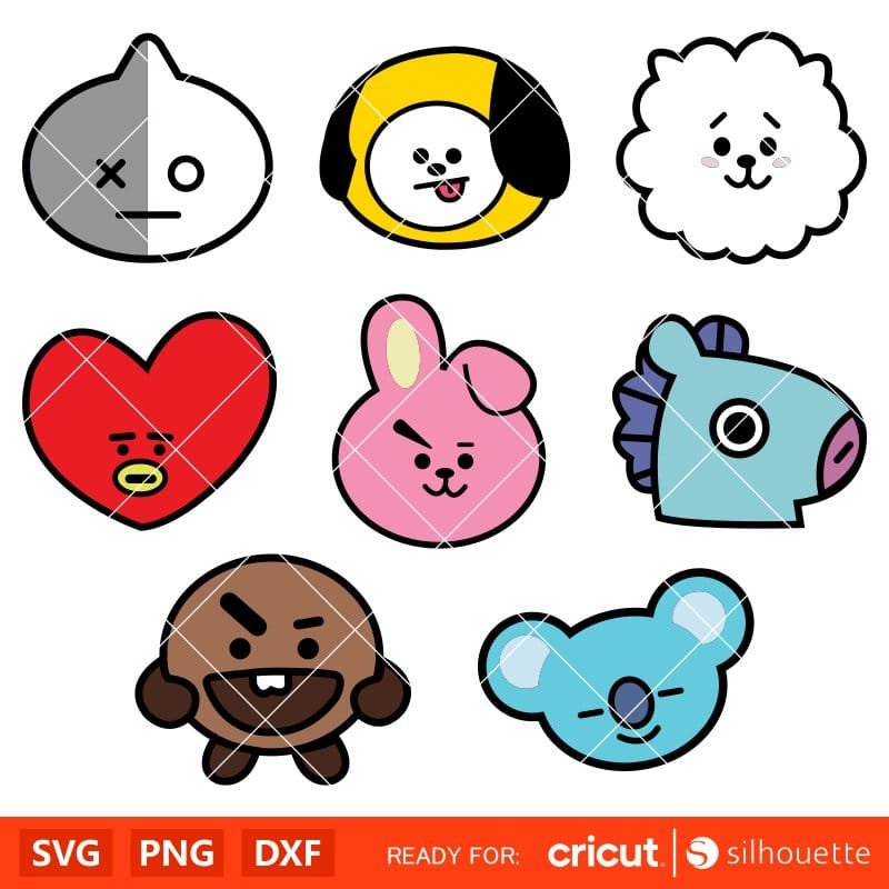 Layered BT21 Svg Bundle, Instant Download, Bundle For Cricut ...