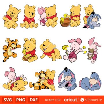 Layered Baby Pooh Svg Bundle, Instant Download, Bundle For Cricut ...