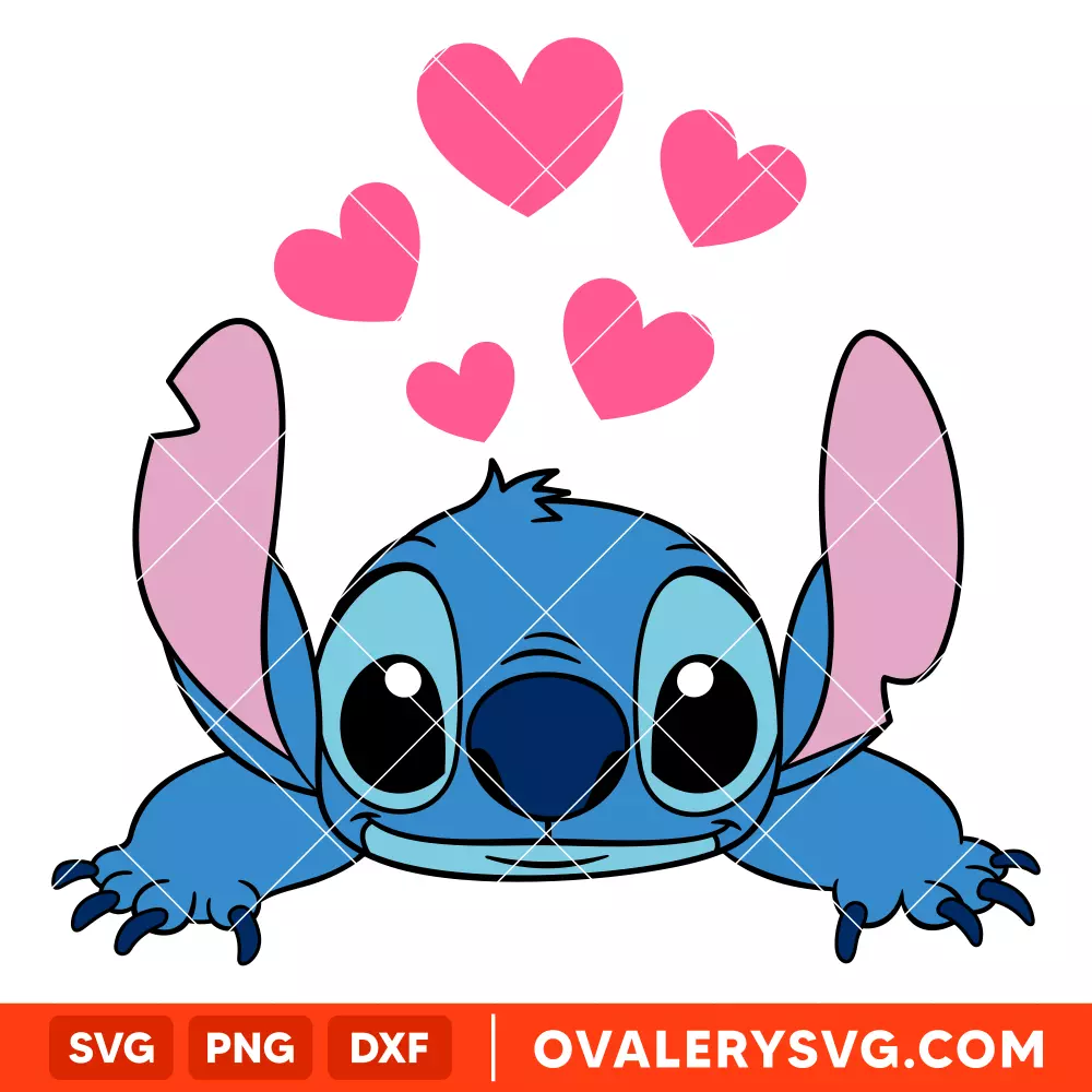 Cute Heart Stitch Svg, Valentine's Day Svg, Disney Svg, Cricut, Silhouette Vector Cut File