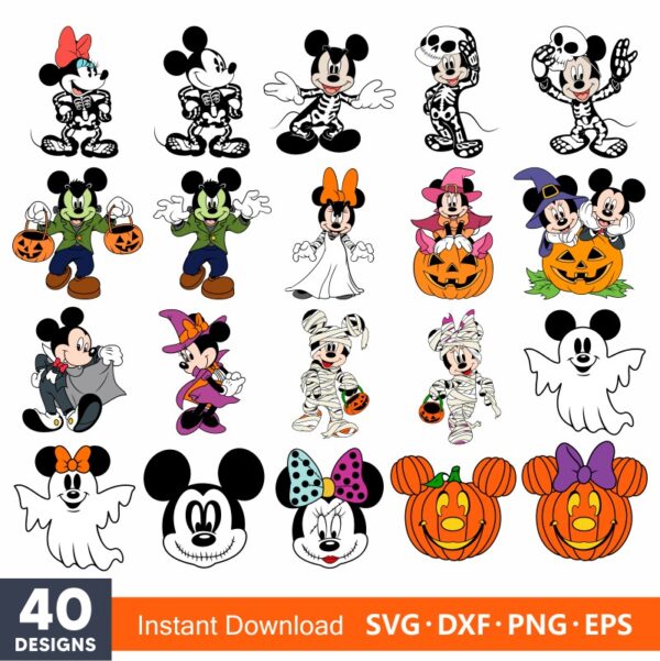 Layered Halloween Mickey Mouse Svg Bundle, Instant Download, Bundle For ...