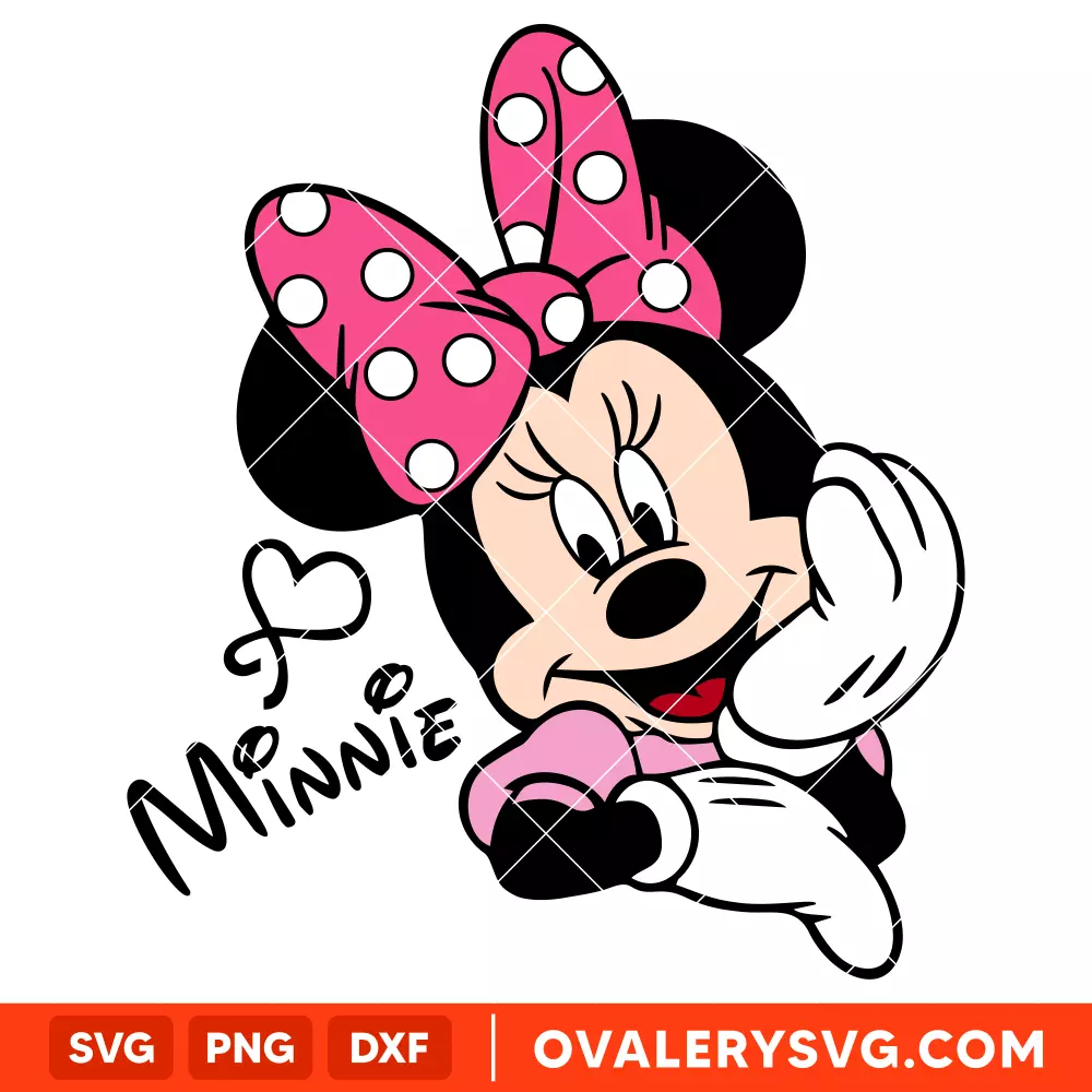 Happy Minnie Mouse Svg, Valentine's Day Svg, Disney Svg, Cricut, Silhouette Vector Cut File