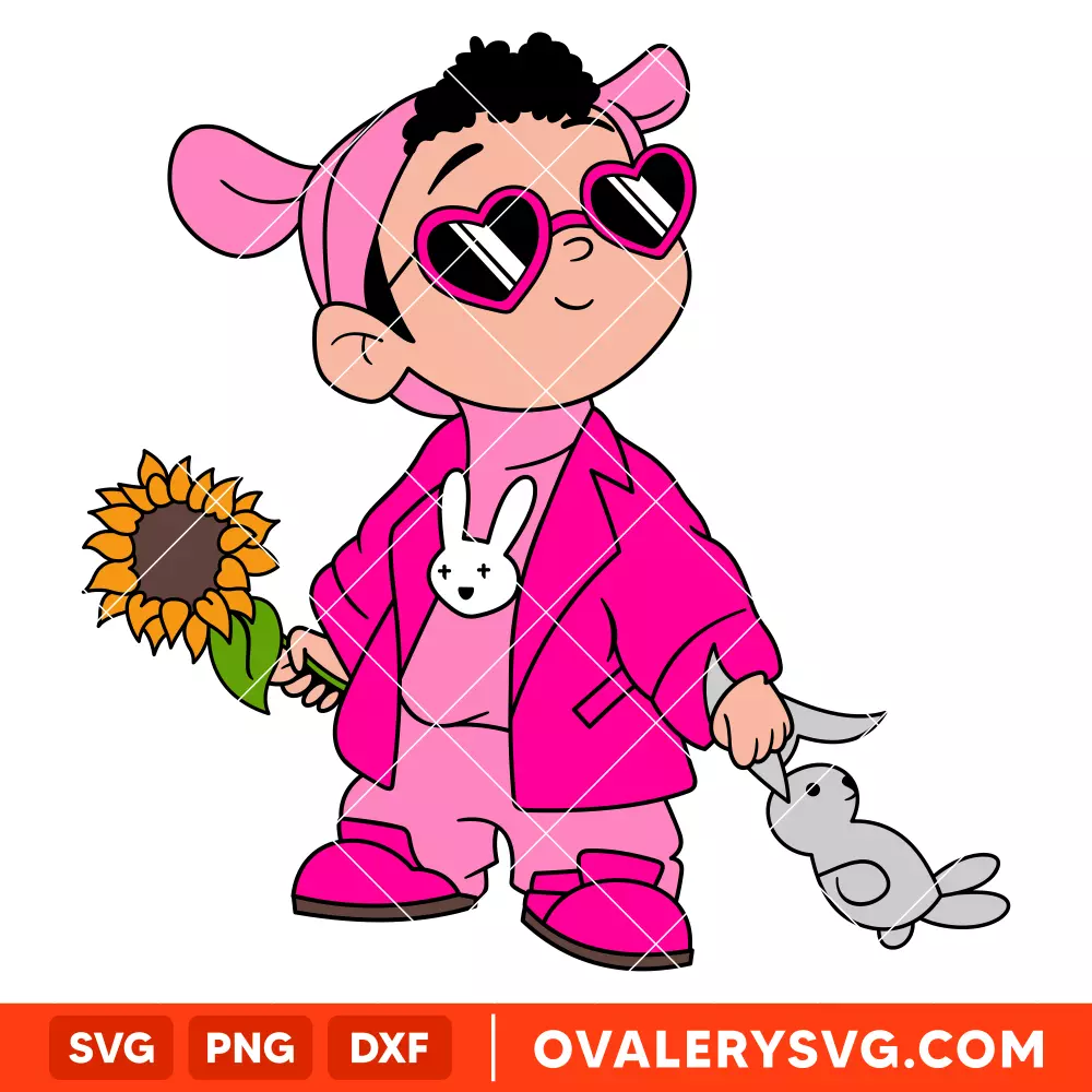 Baby Benito Sunflower Svg, Bad Bunny Svg, Summer Svg, Cricut, Silhouette Vector Cut File