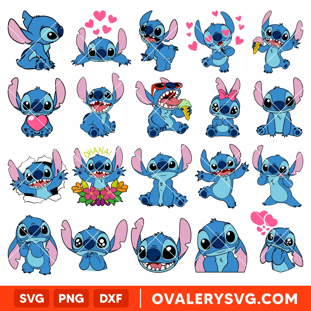 Layered Stitch SVG Bundle, Lilo & Stitch SVG, Disney SVG, Cricut, Silhouette SVG PNG Cut File