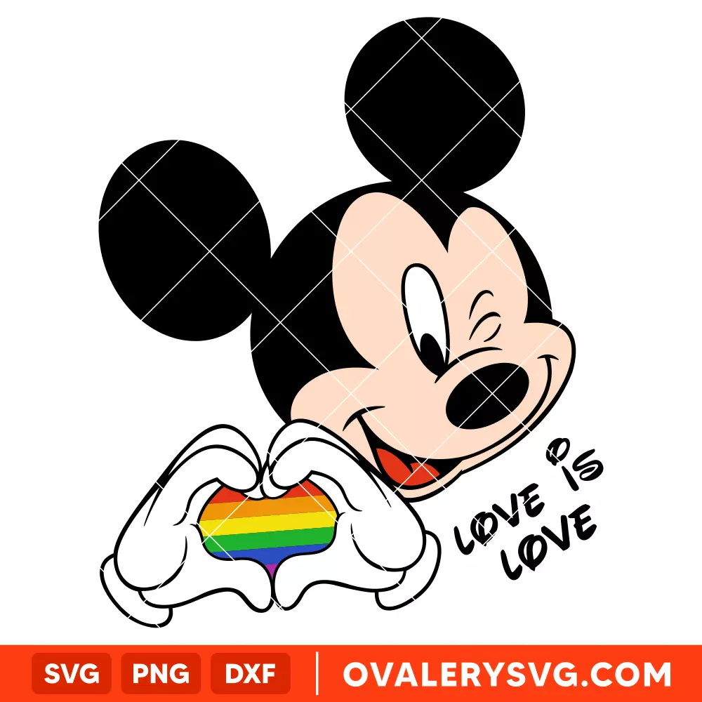 Love Is Love Mickey Mouse Svg, Pride Svg, Disney Svg, Cricut, Silhouette Vector Cut File