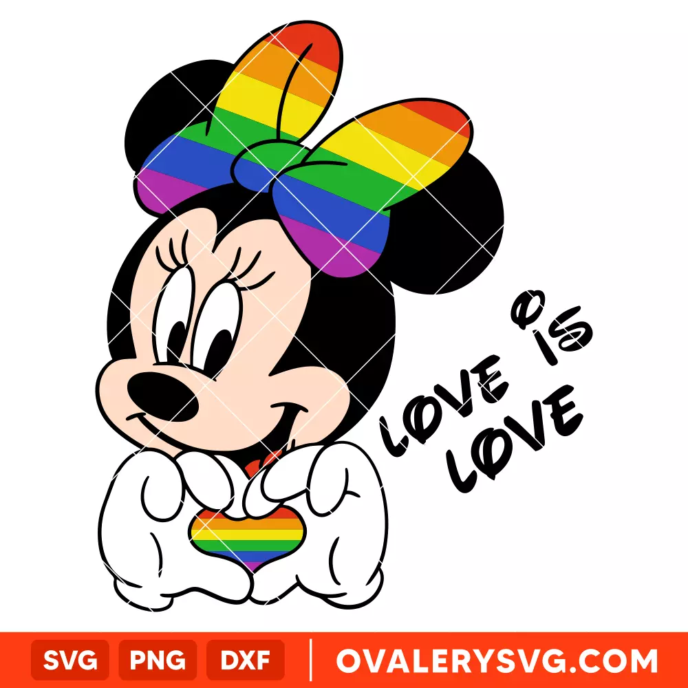Love Is Love Minnie Mouse Svg, Pride Svg, Disney Svg, Cricut, Silhouette Vector Cut File