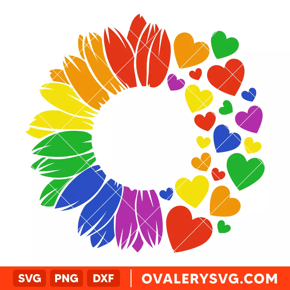 Pride Sunflower SVG, Starbucks SVG, Cold Cup SVG, Cricut, Silhouette SVG PNG Cut File