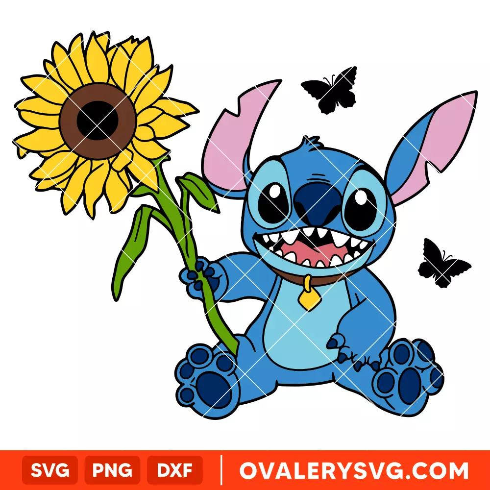 Sunflower Stitch Svg, Summer Svg, Disney Svg, Cricut, Silhouette Vector Cut File