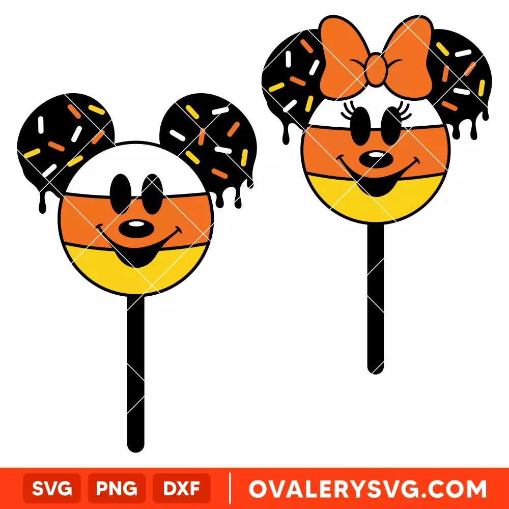 Candy Corn Mickey & Minnie SVG, Halloween SVG, Disney SVG, Cricut, Silhouette SVG PNG Cut File