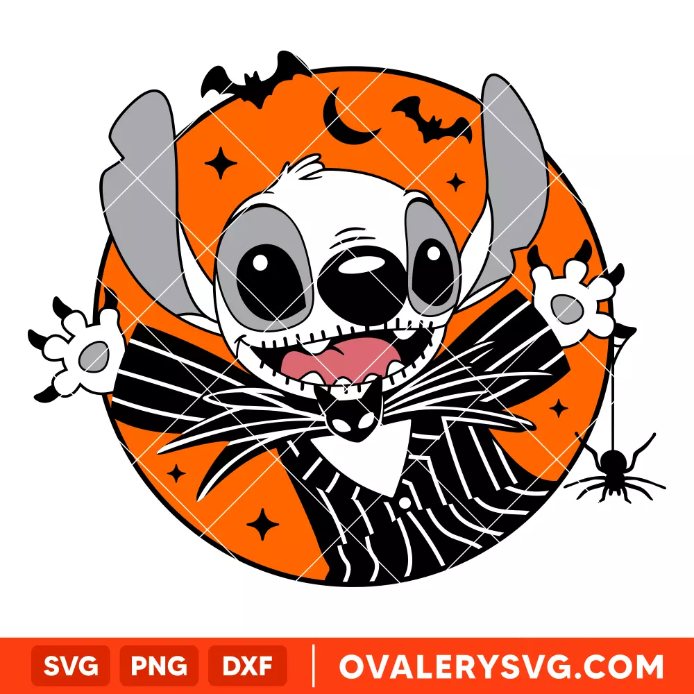 Halloween Stitch Jack Svg, Halloween Svg, Disney Svg, Cricut, Silhouette Vector Cut File