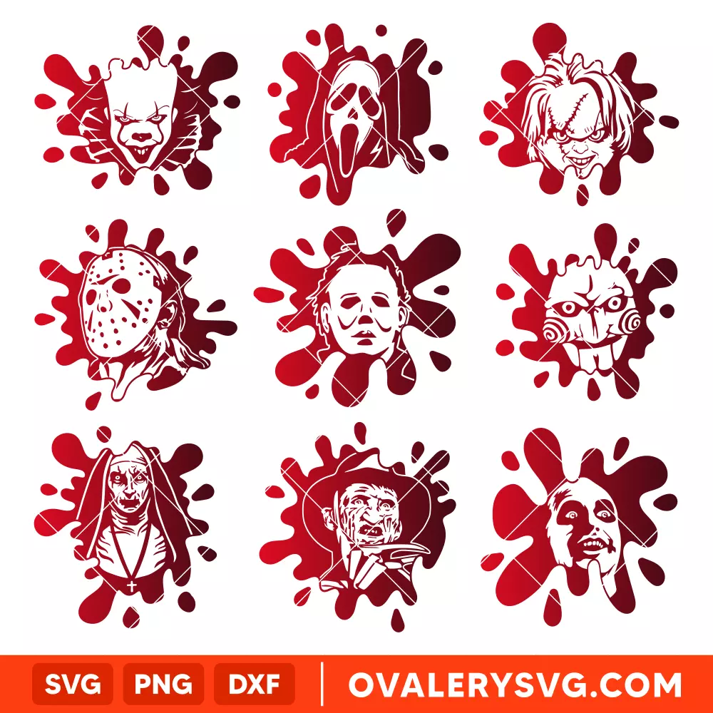 Horror Movie Blood SVG Bundle SVG, Halloween SVG, Spooky Season SVG, Trick or Treat SVG, Cricut, Silhouette SVG PNG Cut File