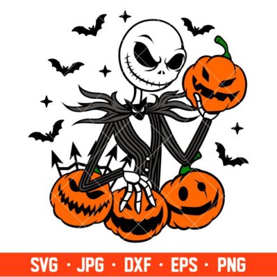 Jack Skellington Pumpkin Svg, Halloween Svg, Spooky Season Svg, Trick ...