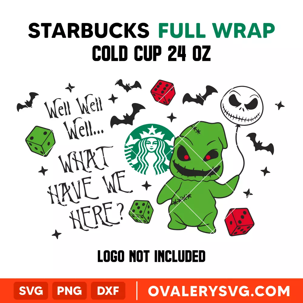 Oogie Boogie Starbucks Full Wrap SVG, Halloween SVG, Spooky Season SVG, Trick or Treat SVG, Cricut, Silhouette SVG PNG Cut File