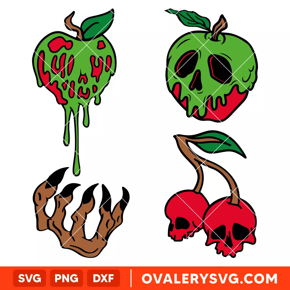 Poison Apple Bundle SVG, Halloween SVG, Spooky Season SVG, Disney SVG, Cricut, Silhouette SVG PNG Cut File