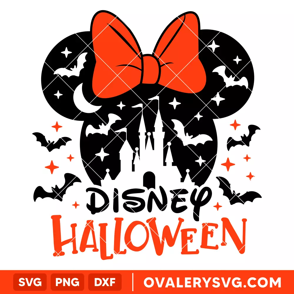 Spooky Castle Minnie Mouse SVG, Halloween SVG, Disney SVG, Cricut, Silhouette SVG PNG Cut File