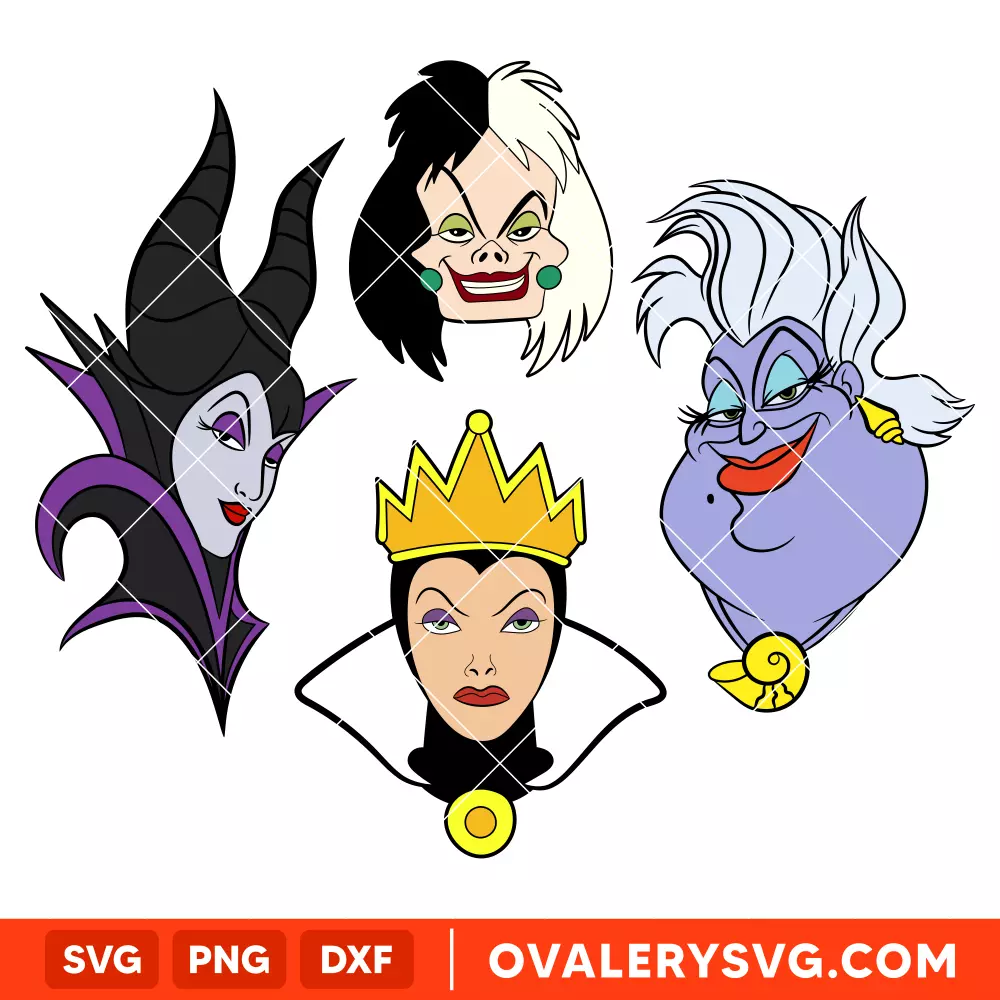 Villians SVG Bundle, Halloween SVG, Spooky Season SVG, Disney SVG, Cricut, Silhouette SVG PNG Cut File