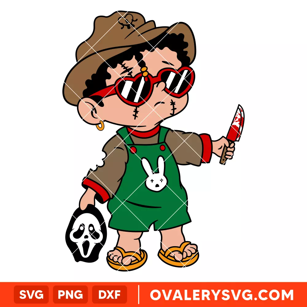 Baby Benito Halloween SVG, Bad Bunny SVG, Spooky Season SVG, Trick or Treat SVG, Cricut, Silhouette SVG PNG Cut File
